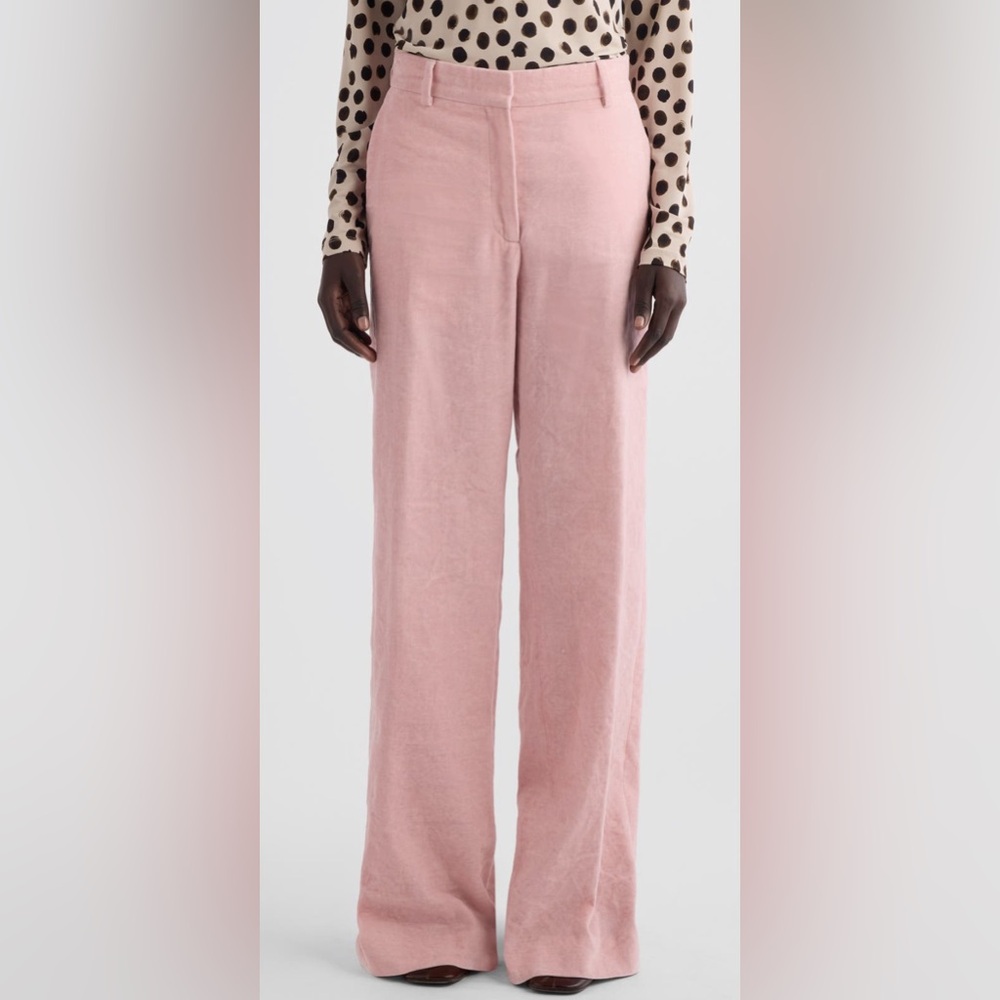Dries Van Noten Pink Wide Leg Pants